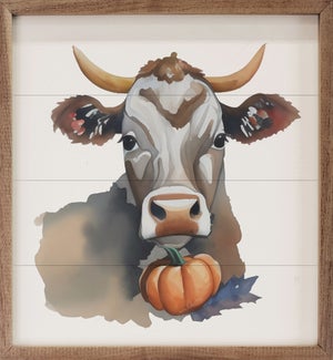 Autumn Cow With Pumpkin